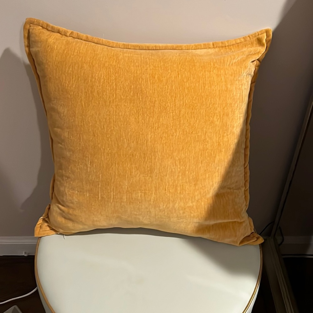 Mustard yellow throw pillow
